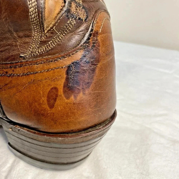 Dan Post Brown Leather Western Cowboy Boots Men's Size 10D - Picture 11 of 15